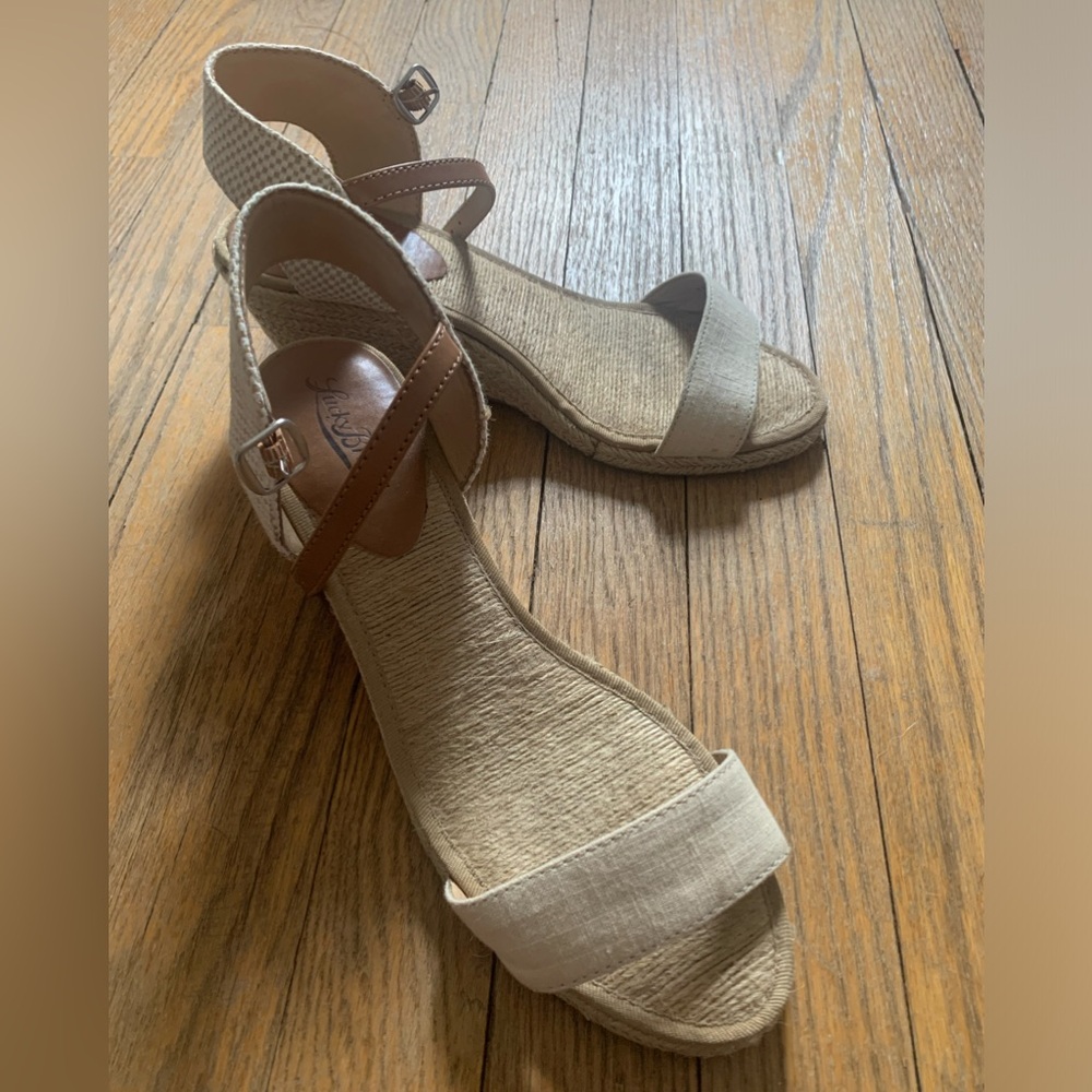 Lucky brand kavelli natural linen wedge sandal